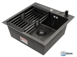 Кухонная мойка ARFEKA ECO AR мойка 500500, коландер, дозатор BLACK