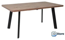 Кухонный стол Мамадома Leon lux radial-160 раздвижной 160-205х90 (дуб веллингтон/черный)