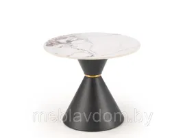 Стол журнальный HALMAR GORETTI S белый мрамор/черный
