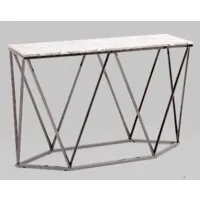 Консольный стол Stool Group Авалон 122x41 (серый мрамор/сталь темный хром)