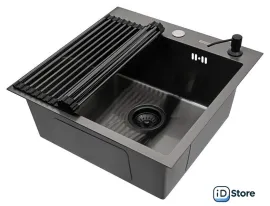 Кухонная мойка ARFEKA ECO AR мойка 500500, роллер-мат, дозатор Black