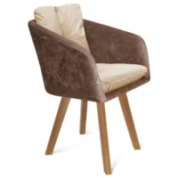 Стул с подлокотниками Sheffilton SHT-ST43-2/S183 (какао/ванильный крем/светлый орех)