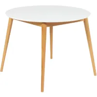 Обеденный стол TetChair Боско круглый (белый/натуральный)