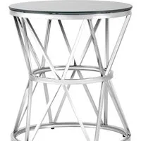 Журнальный столик Stool Group Вива 50x50 EET-080 (стекло черное/сталь серебристый)