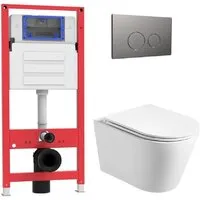 Унитаз подвесной Oliveeka OL-MQ-003 OL-6016 OL-R22-BGM (матовый оружейный металл)