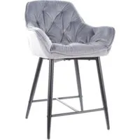 Стул с подлокотниками Signal Cherry H-2 Velvet (bluvel 14 серый/черный)