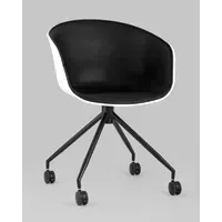Кресло офисное Stool Group Libra / SL-7040ZB (пластик белый/экокожа черный)