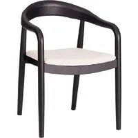 Стул с подлокотниками TetChair Baldur (дерево вяз/ткань лен, черный/бежевый лен)