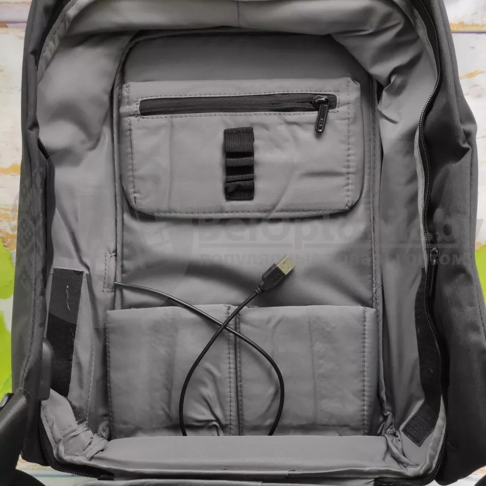Рюкзак "АНТИВОР XL" ОРИГИНАЛ Dasfour USB порт, отделение для ноутбука до 15" планшета 6" Серый ОПТОМ