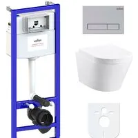 Унитаз подвесной Lavinia Boho Biore Compacto Rimless 6 в 1 77040087 (хром матовый пластик)