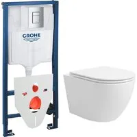 Унитаз подвесной Lauter Vortex 2110830GROHE Rapid SL 3877200137131000 с кнопкой (прямоугольная, хром)