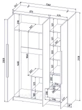 Шкаф комбинированный Концепт КТ-Ш3 (Деко) 1,36м.