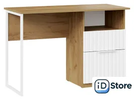 Стол Трия Хилтон тип 1 (дуб крафт золотой/белый матовый)