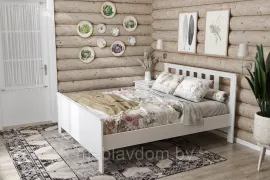 Кровать Сага двойная 160х200 белый