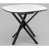 Обеденный стол Stool Group Нордвуд 90х90х75 / SO 255-35008 (белый мрамор/черный)