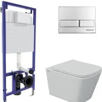 Унитаз подвесной Berges Wasserhaus Floe S Rimless 043242 (с сиденьем)