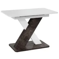 Кухонный стол Трия Люксембург Тип 1 (ателье темный/белый/стекло белое матовое)