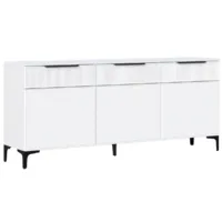 Тумба Woodville ТВ Иадама 3-ств (белый/белый софт)