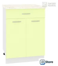 Шкаф напольный Кортекс-мебель Корнелия Лира НШ60р1ш (салатовый/марсель)