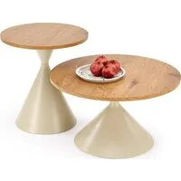 Журнальный столик Halmar Pilar (2 шт, дуб натуральный/кашемир)