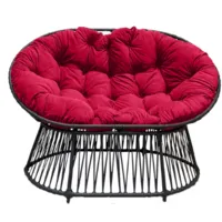 Кресло садовое Craftmebel Мамасан Премиум (черный/алый)