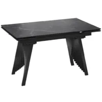 Кухонный стол Трия Шелдон Тип 1 (черный муар/керамика матовая черный мрамор)