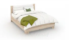 Кровать Аврора с основанием 140х200 Дуб Сонома/белый
