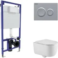 Унитаз подвесной Berges Wasserhaus Tornas Rimless Visam Slim 525 EX-043414 (с кнопкой, с сиденьем)