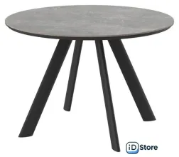 Кухонный стол Мамадома Rondy-116 d116 (dolmen grey premium cer/черный)