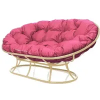 Диван садовый M-Group Мамасан / 12100508 (бежевый/розовая подушка)