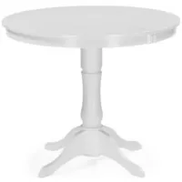 Обеденный стол Woodville Амадей 90-130x90 (белый матовый)