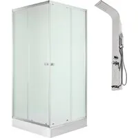Душевой уголок Saniteco SN-1002W LYPA-2 (хром/панель хром глянцевый)
