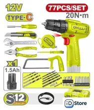 Дрель-шуруповерт Dyllu DTDT4B77 (с 1-им АКБ, кейс, набор инструментов)