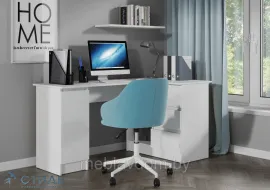 Стол угловой письменный Бостон Лайт СП-003 - Белый/Белый гладкий (МК Стиль)