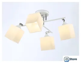 Люстра средней высоты Ambrella light TR303083/4 WH/CH/FR (белый/хром/белый матовый)