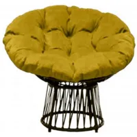 Кресло садовое Craftmebel Папасан Премиум (черный/желтый)