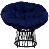 Кресло садовое Craftmebel Папасан Премиум (черный/синий)