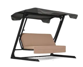 Качели садовые ПИК Афина ( каркас - гафит, тент - графит, сиденье - бежевый), 2080х1510х1750 мм, арт. pikaf002