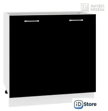 Шкаф напольный Кортекс-мебель Корнелия Лира НШ80р (черный/королевский опал)