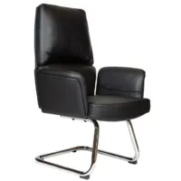 Стул офисный Norden Bonno CF / HD-2204-1 V CF (черная кожа/ алюминиевая база)