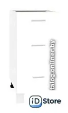 Шкаф напольный Кортекс-мебель Корнелия Лира НШ40р3ш без столешницы (белый)