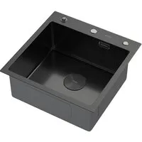 Кухонная мойка ARFEKA Eco AR 500500 POP-UP BLACK PVD NANO DECOR VOLCANIC ROCK