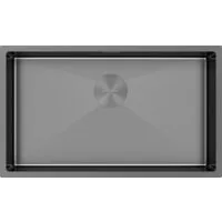 Кухонная мойка Paulmark Next 74 UNI PM217444-GM (черный/вороненая сталь)