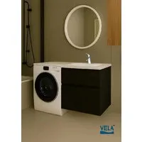 Мебель для ванных комнат Vela Тумба под умывальник Vela Мира 57П под Kamilla (черный) TU5119