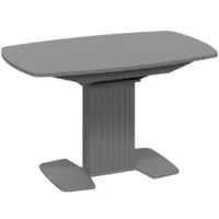 Кухонный стол Трия Хилтон раздвижной Тип 2 (графит матовый/стекло матовое серое)