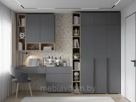 Детская Мультиформ/Бостон - Комплект 1 - Дуб Фербенк/Серый графит (Горизонт)