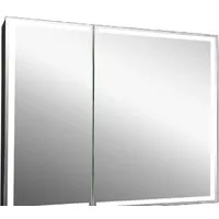 Мебель для ванных комнат Континент Шкаф с зеркалом Mirror Box Black Led 100x80