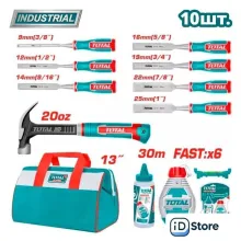 Набор домашнего мастера Total Набор инструментов для деревообработки TOS230906 (10 предметов)