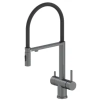 Смеситель для мойки с гибким изливом Oliveeka OL-458009-BGM матовый оружейный металл