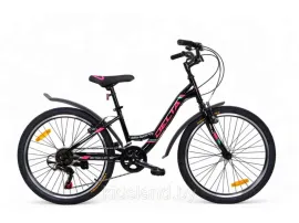 Велосипед DELTA Butterfly 24 для подростков (13, черный/розовый, 2024)